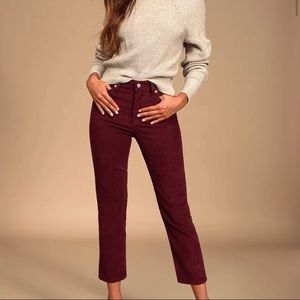 Levi’s Burgundy Corduroy Wedgie Fit